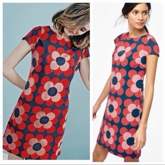 Boden Dresses & Skirts - Boden Women's Red Floral Dress Short Sleeves, Size 4 Regular